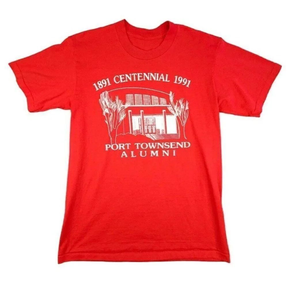 Vintage Port Townsend Centennial T Shirt Mens Size Medium Red 90s 1991